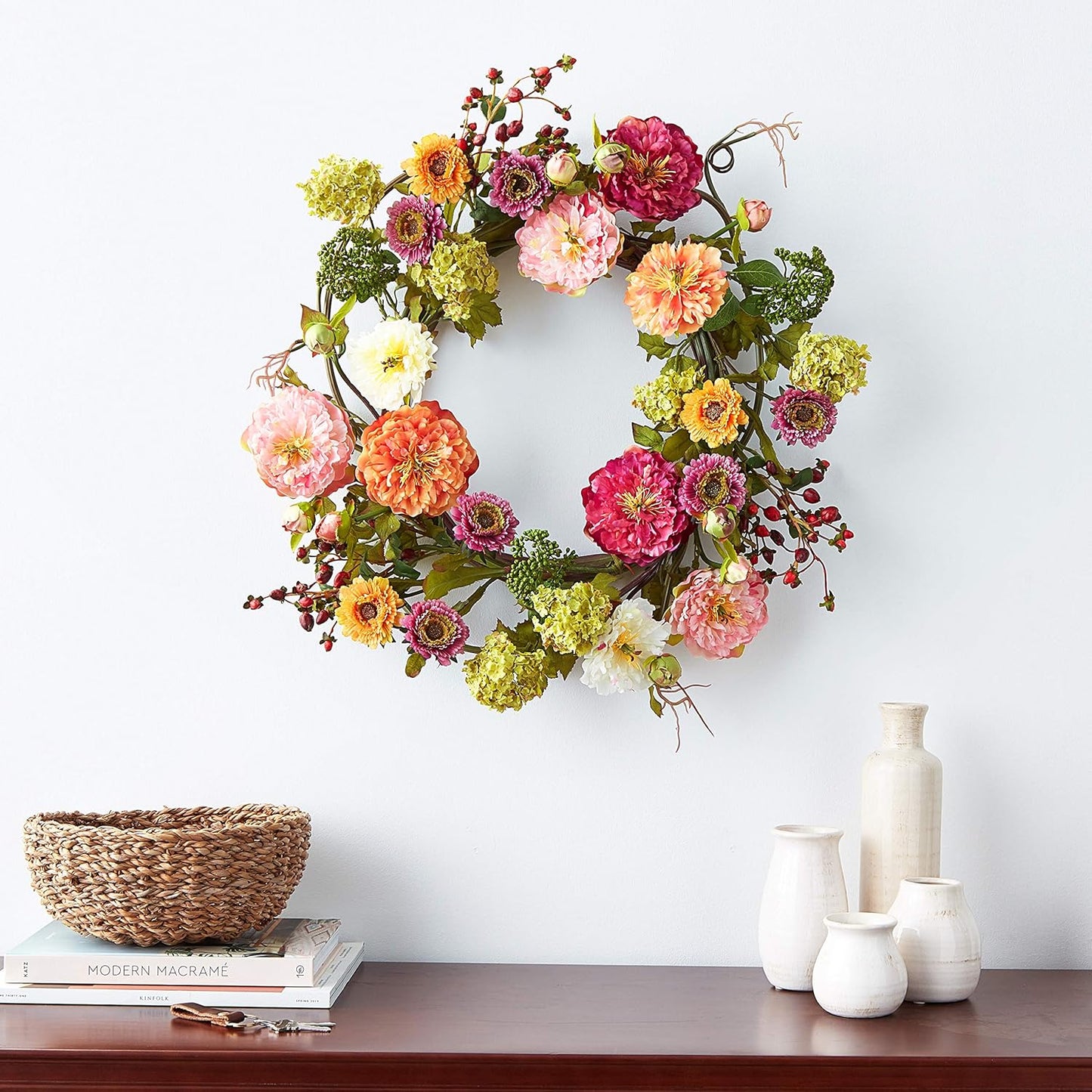 🌸 Mixed Peony Floral Wreath 🔥