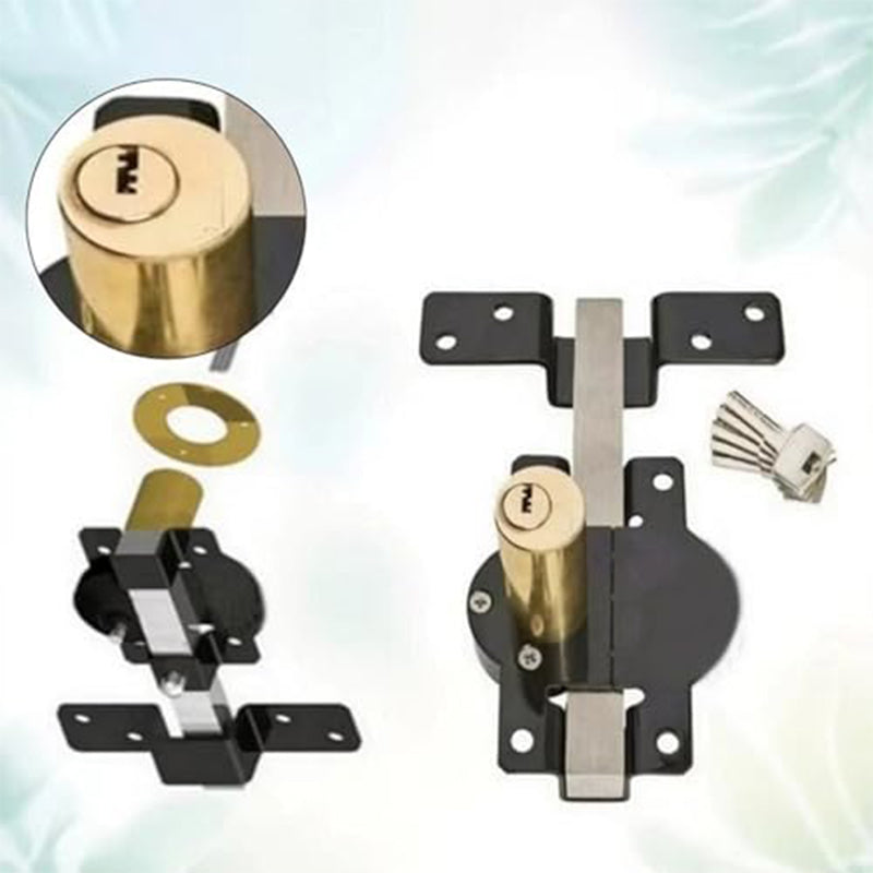 🔒 Heavy-Duty Garden Gate Security Lock – Long-Throw Latch with 5 Keys for Outdoor Doors