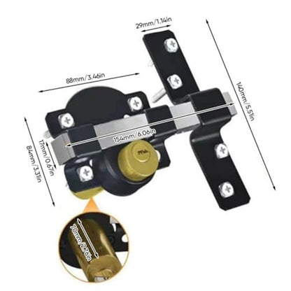 🔒 Heavy-Duty Garden Gate Security Lock – Long-Throw Latch with 5 Keys for Outdoor Doors