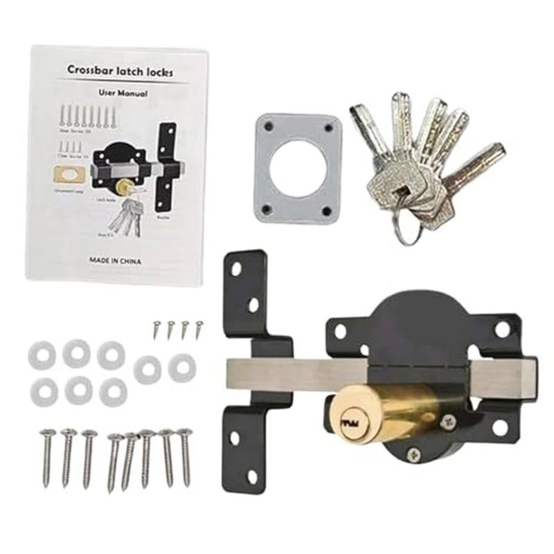 🔒 Heavy-Duty Garden Gate Security Lock – Long-Throw Latch with 5 Keys for Outdoor Doors